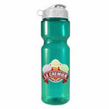 28 Oz. Transparent Sports Bottle with Flip Top Lid